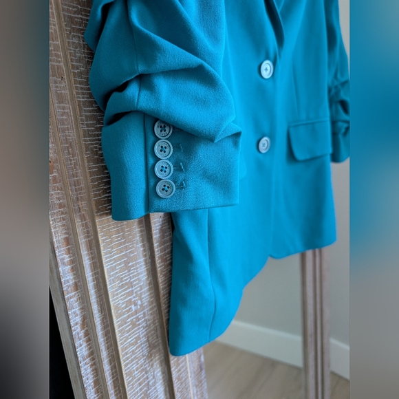 Michael Kors 2 Button Teal Women's Blazer Size 4 - Picture 6 of 14